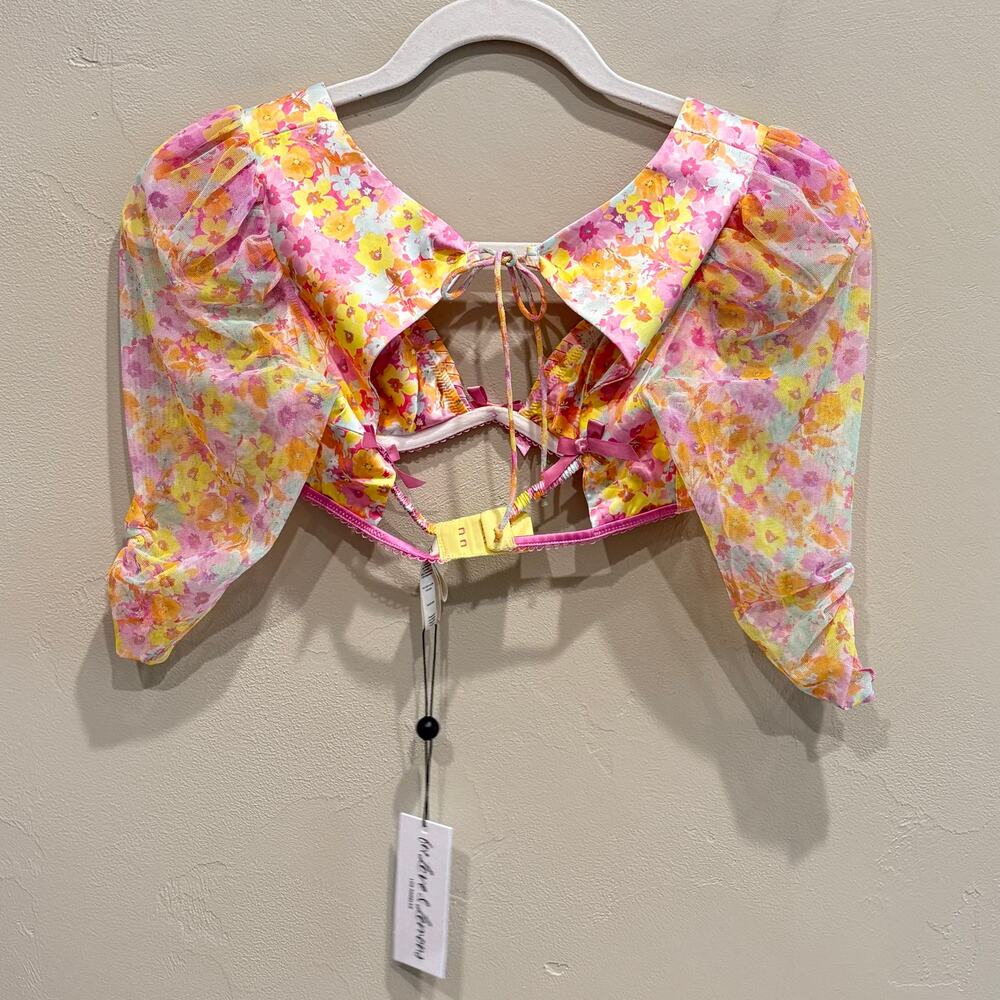 NWT For Love & Lemons Pastel Punch Bralette Crop Top - Size: XXS - Picture 2 of 9